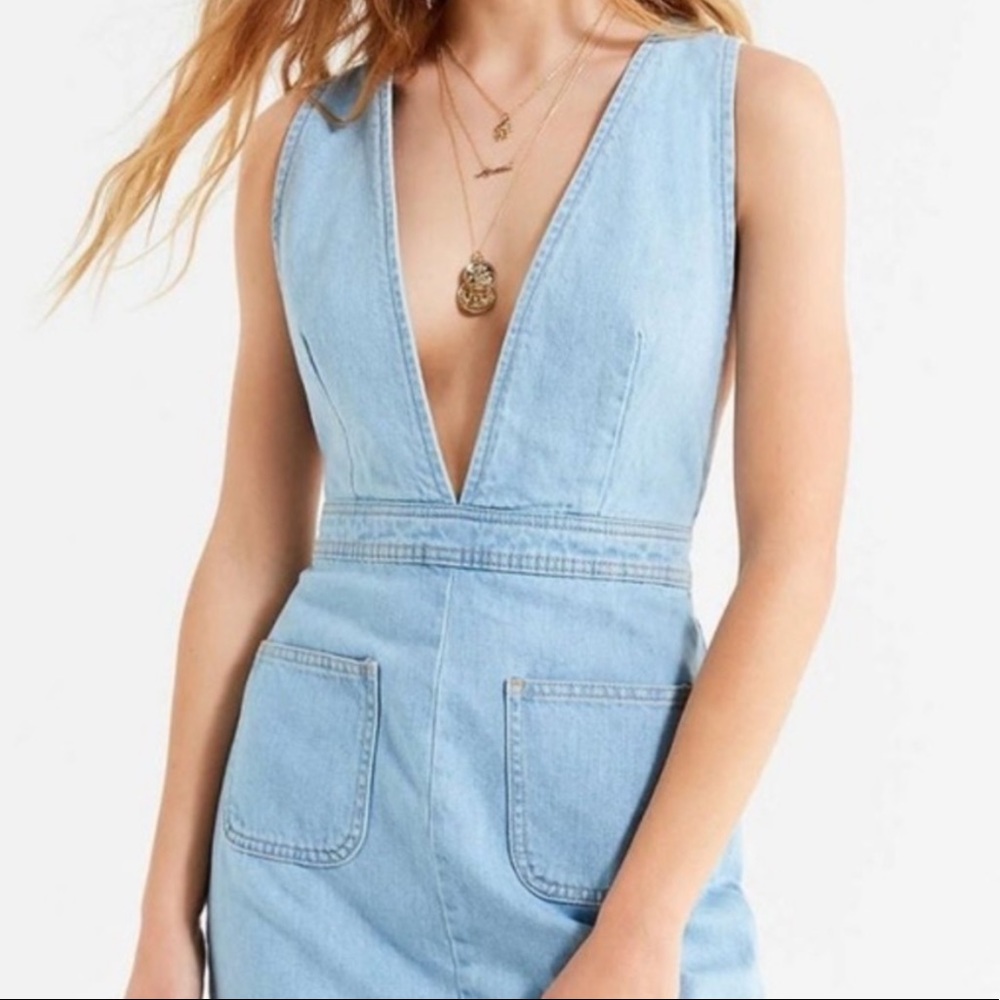 BDG Plunge Denim Overall Dress (NWOT)